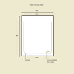 Illustration of Twin & Twin XL Fix Linens triple-zip duvet cover size specifications labeled width & length measurements.