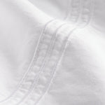 Cal King flat sheet embroidery detail close-up showing size indicator stitching