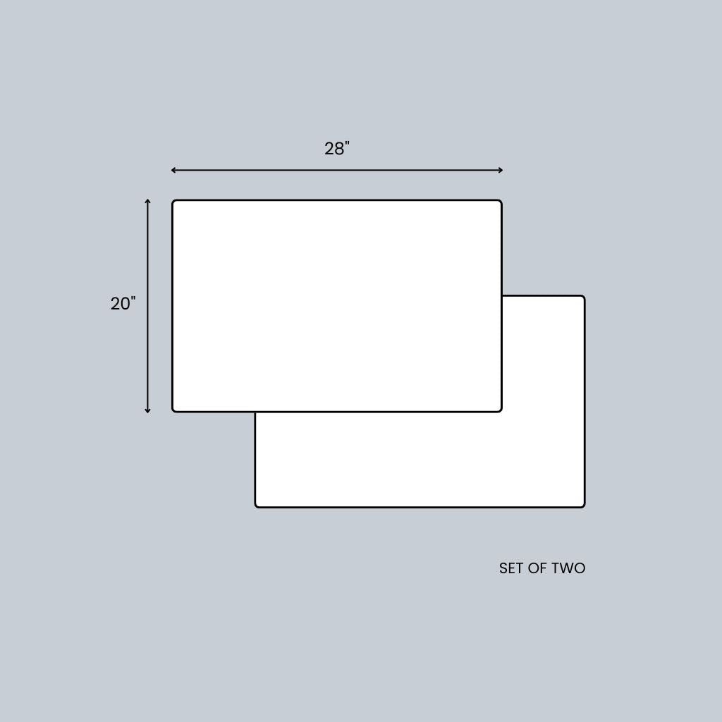 Illustration of two Fix Linens pillow stand size protectors with labeled size specifications.