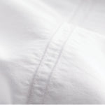 fix linens simple sort sheets. detail of 2 lines of embroidery queen flat sheet