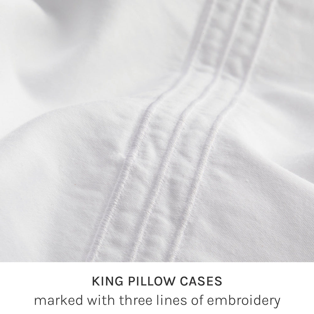 fix linens king pillowcases embroidery detail 3 lines