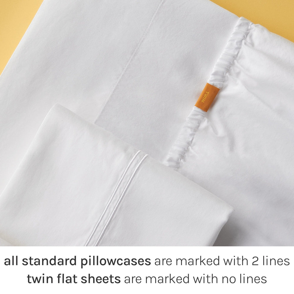 
                  
                    fix linens simple sort sheets. all standard pillowcases are marked with 2 lines, twin flat sheets are marked with no lines
                  
                